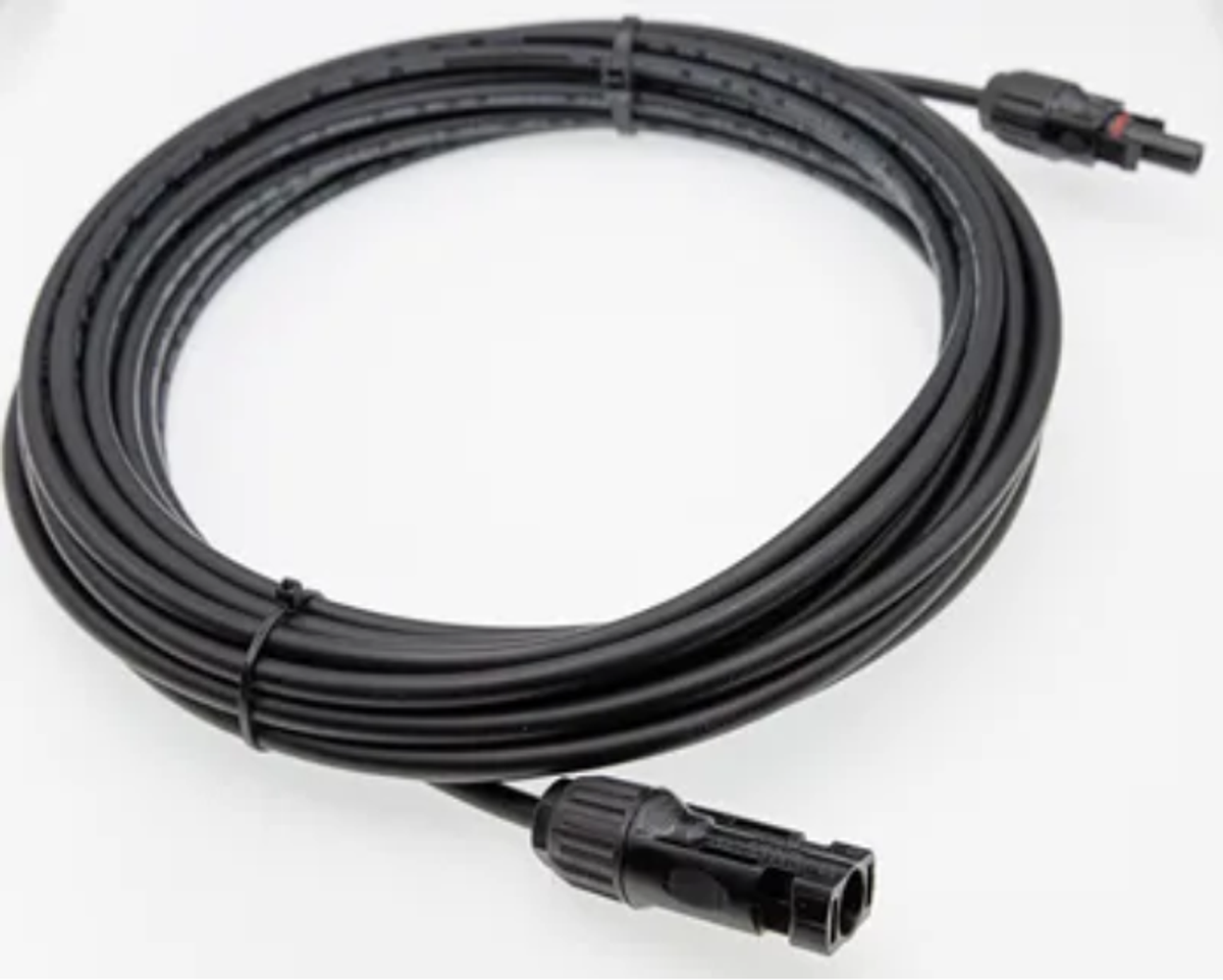 Sort 4mm2 5M kabel med MC4 plugg i hver ende