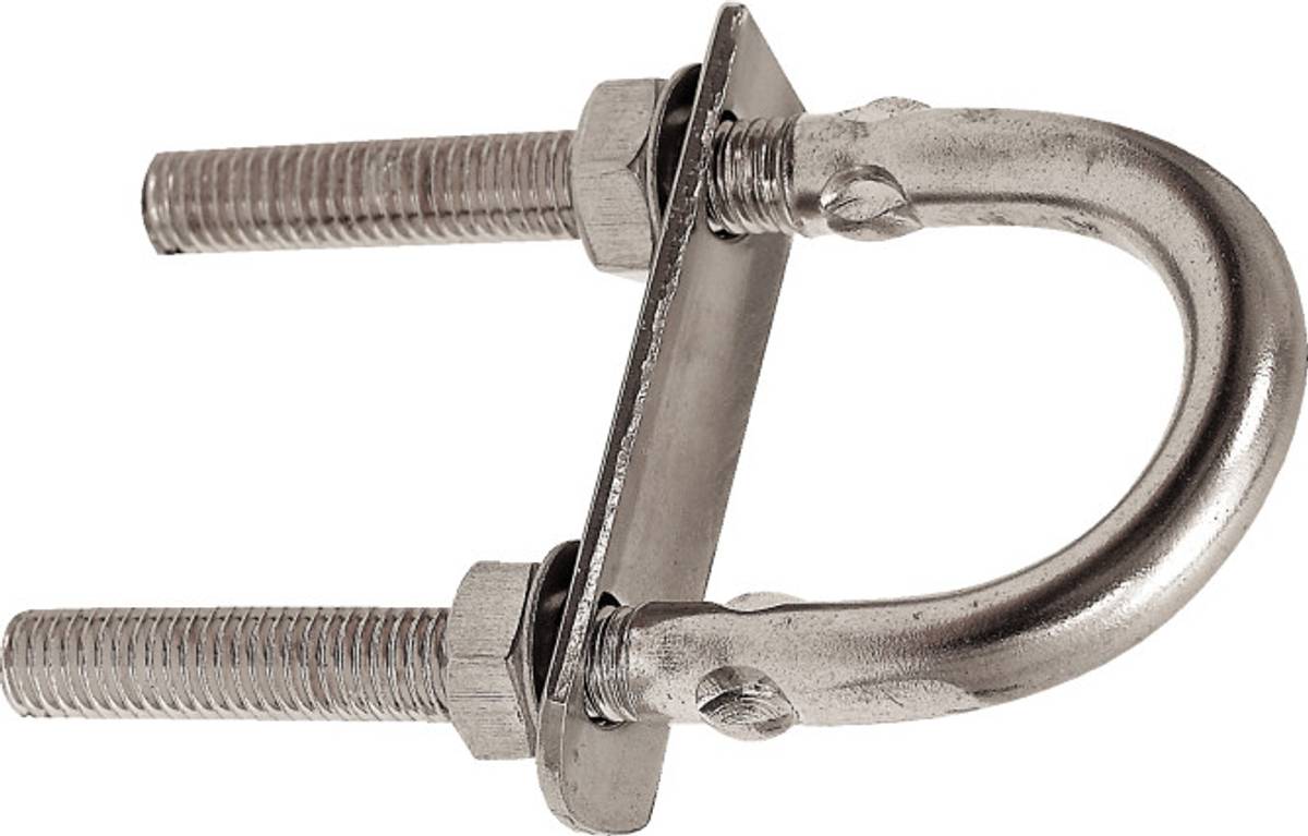 U-bolt , baugkrok 8 x 85mm m/bøyd plate 