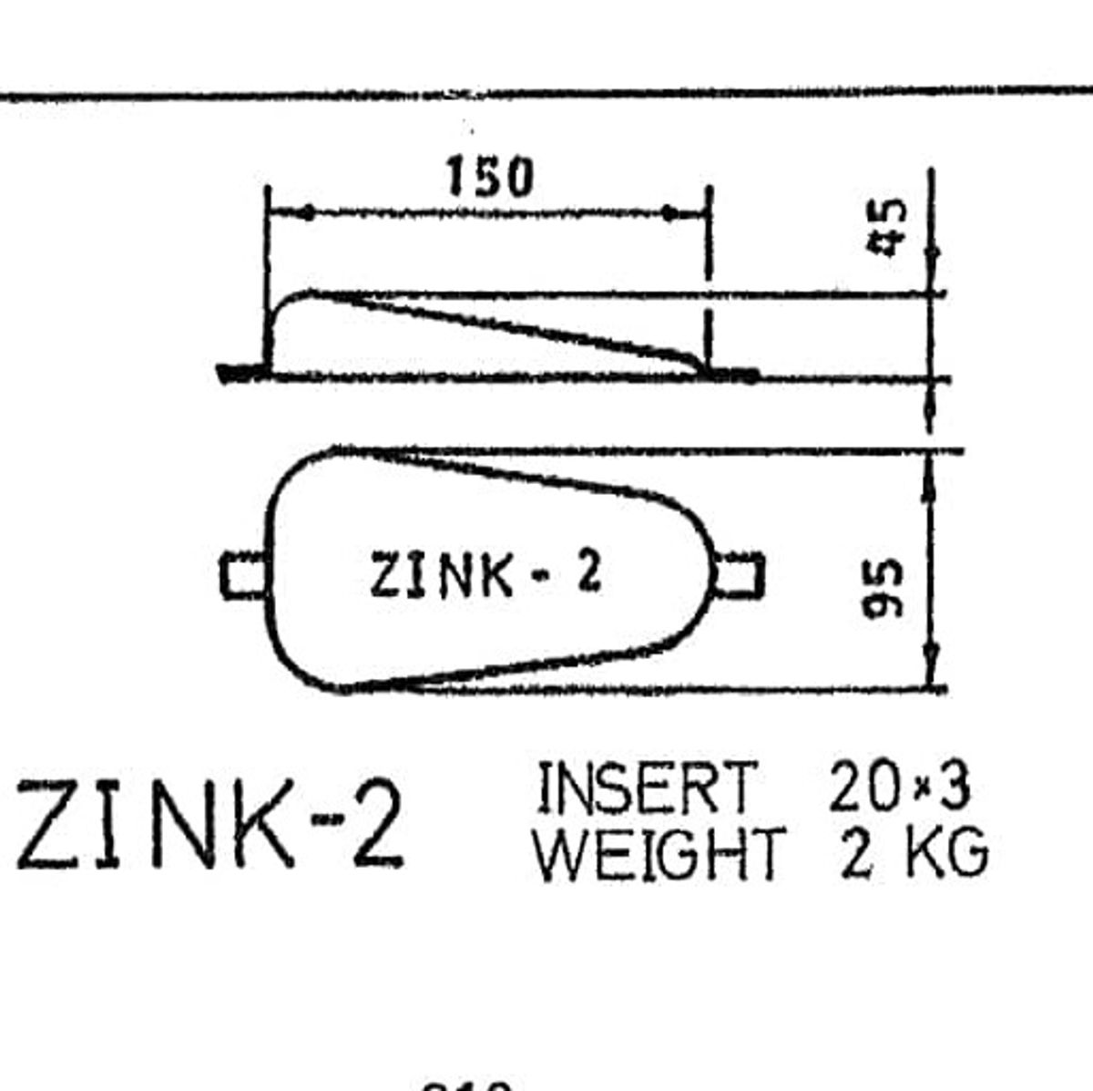 Sinkanode 2kg dråpeformet BEME