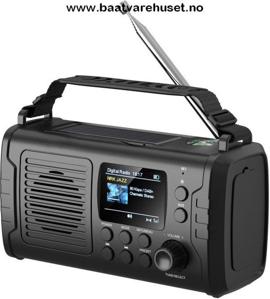 Hovedbilde 1852 Nødradio DAB+/FM Bluetooth med sveiv og ...