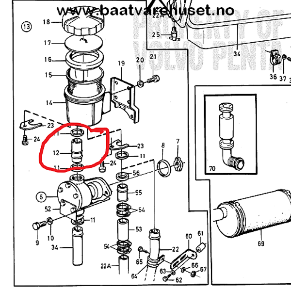 Bilde av Volvo Penta 845355 rør 